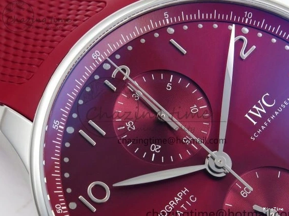 MIROTIME 0311 Reliable Portuguese Chrono IW3716 Z+F 1:1 Best Edition Red Dial on Red Rubber Strap A 7015